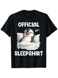 Men's T-Shirt Official Sleepshirt Sleeping Cartoon Penguin Holding Pillow