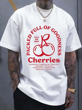 Men's T-Shirt Packed Full Of Goodness Red Juicy Fresh Cherries With Simple Typography Cherry
