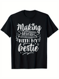Men's T-Shirt Making Memories With My Bestie Whimsical Lettering And Playful Flourishes T Shirt