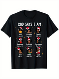 Men's T-Shirt God Says I Am Strong Bold Loyal Among Christmas Theme Illustrations Black Woman