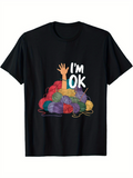 Men's T-Shirt Im OK Raised Hand Surrounded By Colorful Yarn Balls