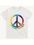 Men's T-Shirt Peace Love Good Vibes With Colorful Rainbow Tie Dye Symbol