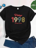 Women's T-Shirt Vintage 1998 In Playful Retro Typography Numbers