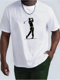 Men's T-Shirt Stylish Silhouette Figure Playing Golf In Motion Gentle Golfer