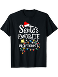 Men's T-Shirt Santas Favorite Receptionist Christmas Lights With Festive Holiday Star Design