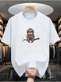 Men's T-Shirt Adorable Smiling Sloth Resting On A Branch Tree