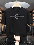 Men's T-Shirt Minimalist Lines With Symmetrical Geometry Centered Circle