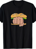 Men's T-Shirt Sliced Bread With Fist Punch Held Together Sandwiched Filling