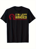 Men's T-Shirt Im Left Handed Red Circle And Raised Fist Black Shirt