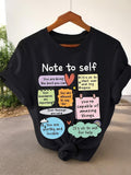 Women's T-Shirt Note To Self Motivational Words With Pastel Doodles Heart And Speech Bubbles T Shirt