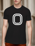 Men's T-Shirt Simple Outline Graphic With White Double Oval Pattern