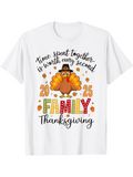 Men's T-Shirt Time Spent Together Is Worth Every Second Family Thanksgiving Cute Turkey