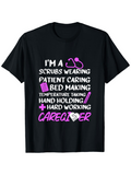 Men's T-Shirt Scrubs Wearing Patient Caring Hard Working Caregiver T Shirt