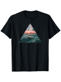 Men's T-Shirt Ocean Sunset Reflections In A Calm Geometric Triangle