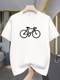 Men's T-Shirt Minimalist Line Drawing With Simple Silhouette Classic Road Bicycle