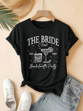 Women's T-Shirt The Bride Club Bachelorette Party With Glasses And Cocktail Drink