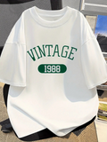 Men's T-Shirt Vintage Inspired Classic Design With Bold Green Lettering On White Shirt