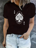Women's T-Shirt Vintage Playing Card With Intricate Scrollwork Decorated Spade