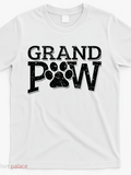 Men's T-Shirt Grand Paw With Distressed Black Bold Lettering And A Large Center Paw Print