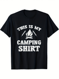 Men's T-Shirt This Is My Camping Shirt With Campfire And Wooden Sticks Illustration Shirt