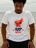 Men's T-Shirt Rap Battle Flaming Microphone With Red Lightning Graphic