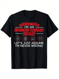 Men's T-Shirt Trust Me With Red Banner Icons And White Humorous Quote Specialist