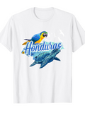 Men's T-Shirt Honduras Tropical Ocean With Parrot And Sea Turtle