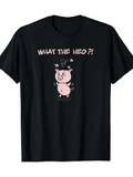 Men's T-Shirt What The Heck Cartoon Angry Pig Surrounded By Stars