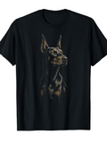 Men's T-Shirt Elegant Realistic Lighting With Natural Tones Showcasing Proud Alert Dog Doberman