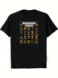 Men's T-Shirt Warning Signs Industrial Amber Icons Among Cautionary Graphic Symbols Shirt