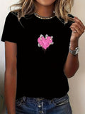 Women's T-Shirt Dripping Pink Heart With Metallic Claws Central Artwork T Shirt