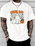 Men's T-Shirt Ghoul Dad With Cute Halloween Pumpkin Ghost Family