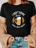 Women's T-Shirt I Dont Drink Beer With Wheat Smoothie Mug Surrounded By Golden Ears