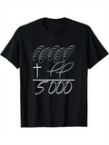 Men's T-Shirt Handdrawn Breads And Cross Above Numeric Five Thousand Design