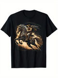 Men's T-Shirt Nighttime Motion Trail With Galloping Dust Around A Courageous Horse