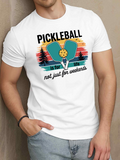Men's T-Shirt Pickleball Paddles With Colorful Sunset Relaxed Vintage Weekend Mood