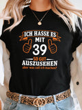 Women's T-Shirt Ich Hasse Es Humorous German Quote Cartoon Print