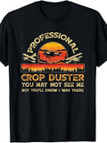 Men's T-Shirt Professional Crop Duster Sunrise Forest With Airplanes And Vintage Sunset