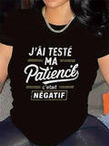 Women's T-Shirt Patience & Negativity Golden Print