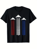 Men's T-Shirt Patriotic Streaks With Trio Arrows Against Midnight Sky Arrow
