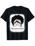 Men's T-Shirt Colorful Doodle Glasses With Afro Hair On Woman