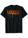 Men's T-Shirt Melanin Metallic Bronze Paint Dripping Over Bold Black Shirt