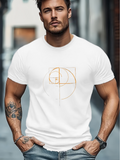 Men's T-Shirt Abstract Golden Ratio Geometry In Minimalist Artistic Linework Spiral