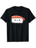 Men's T-Shirt Cute Cartoon Smiling Sushi Rice With Salmon Topping Design Sushi