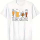 Men's T-Shirt I Love Crafts With Foamy Beer Glasses In Different Shades Beer