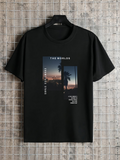 Men's T-Shirt The World Silhouetted Palm Trees At Twilight Sunset View
