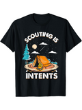 Men's T-Shirt Scouting Is Intents Bright Campfire Under Starry Night Sky Tent
