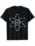 Men's T-Shirt Vintage Grunge Effect Atom With Red Electron Balls Design Atom