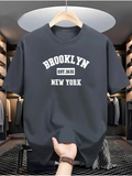 Men's T-Shirt Brooklyn Est 1631 New York Minimalist Text Urban Cityscape T Shirt
