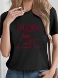 Women's T-Shirt The Bride Party With Wine Glasses Cheers Celebration Night